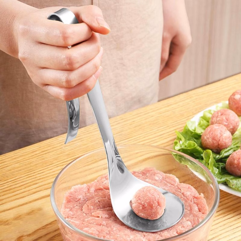 Extruded Meatball Making Tool Spoon
