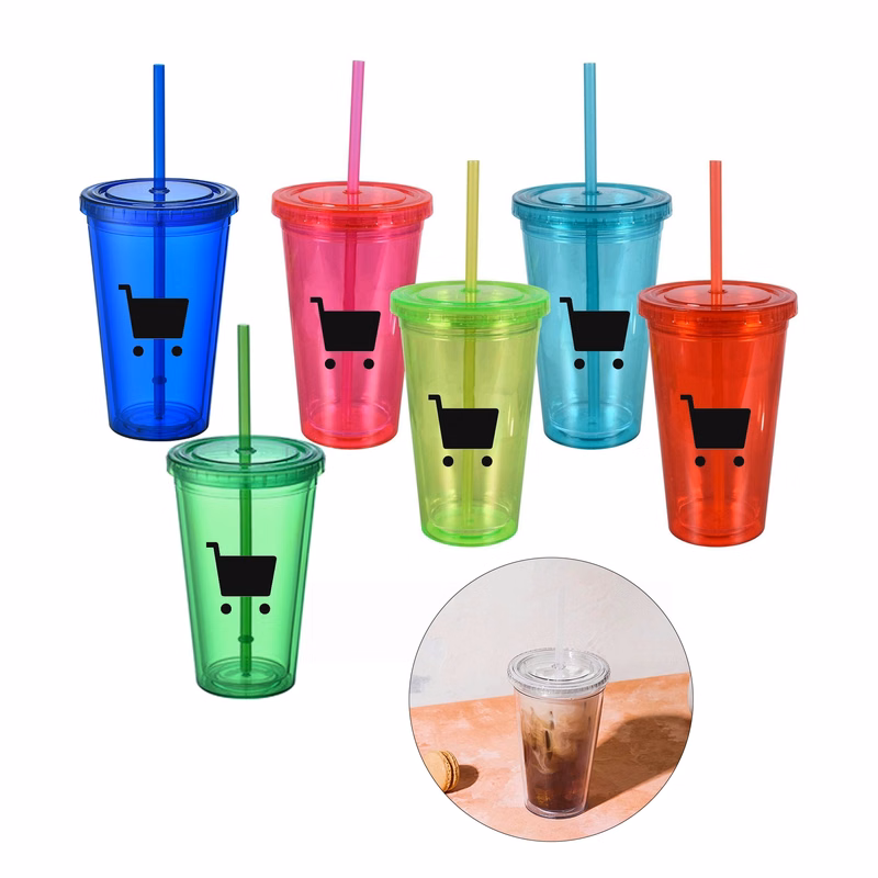 20 oz. Double Walled Tumblers w/ Straw