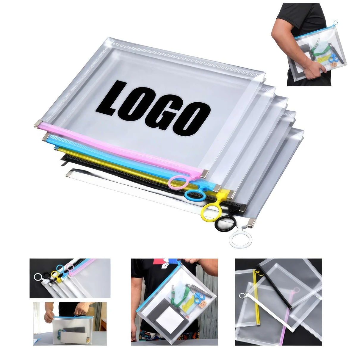 A4/A5 PP Plastic Waterproof File Folder Portfolio Bag: A4: 12.99" x 9.64" x 1.18" 1