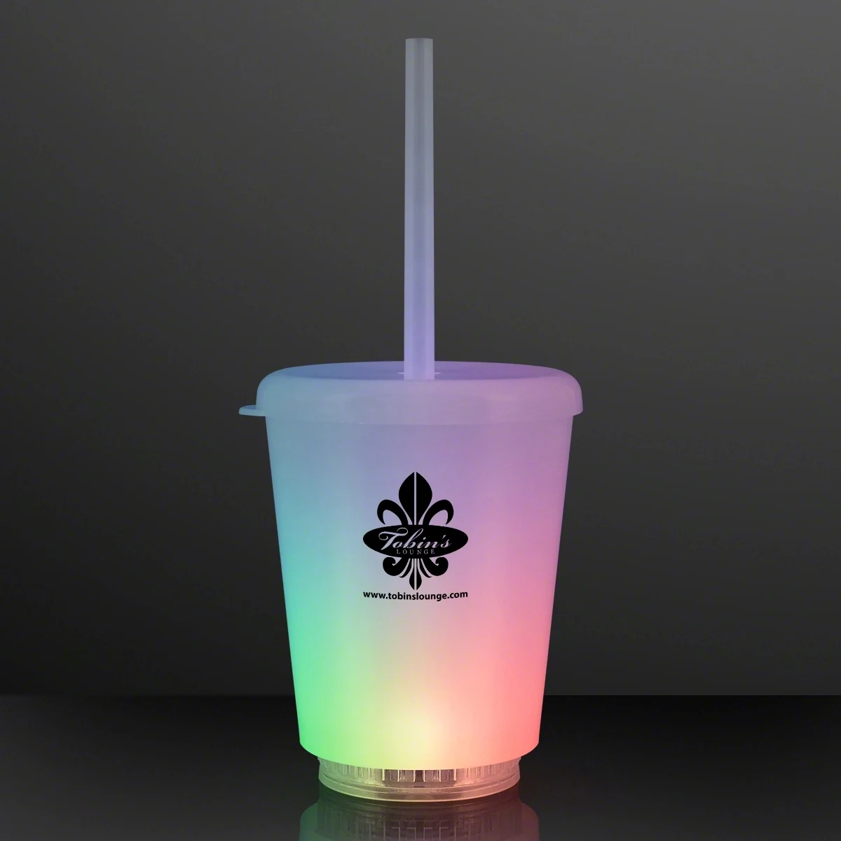 12 Oz. Short Tumbler Light Up Cup with Lid & Straw 1