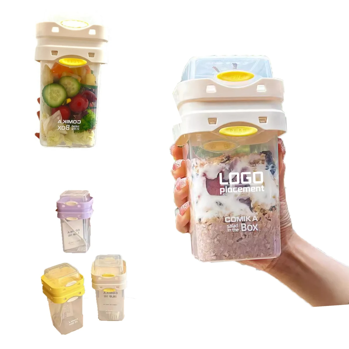 Customized Salad Cup Overnight Oat Cup with Spoon 1