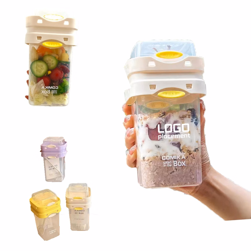 Customized Salad Cup Overnight Oat Cup with Spoon