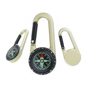 Durable Zinc Alloy Carabiner With Integrated Compass For Outdoor Use 1