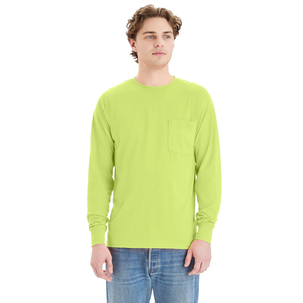 Hanes Workwear Long-Sleeve Pocket T-Shirt 1