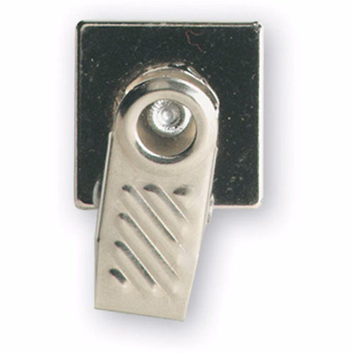 1'' Ribbed Swivel Bulldog Badge Clip w/Adhesive Backing Metal Pad