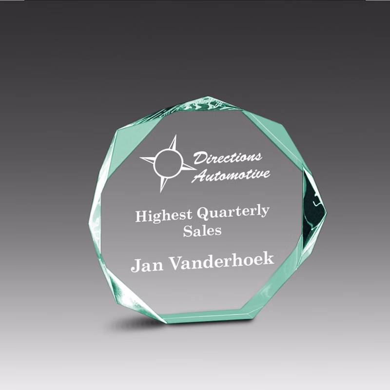 Freestanding Octagonal Bevel Award (5 3/8"x5"x1")
