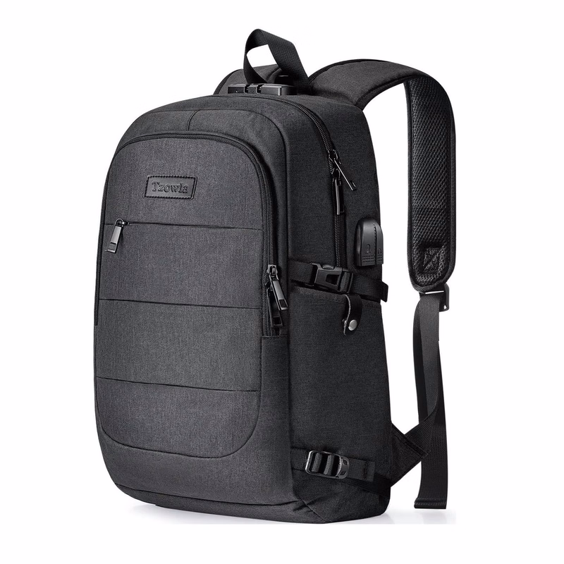 Funtional Laptop Backpack with USB Charging and Lock, Water Resistant