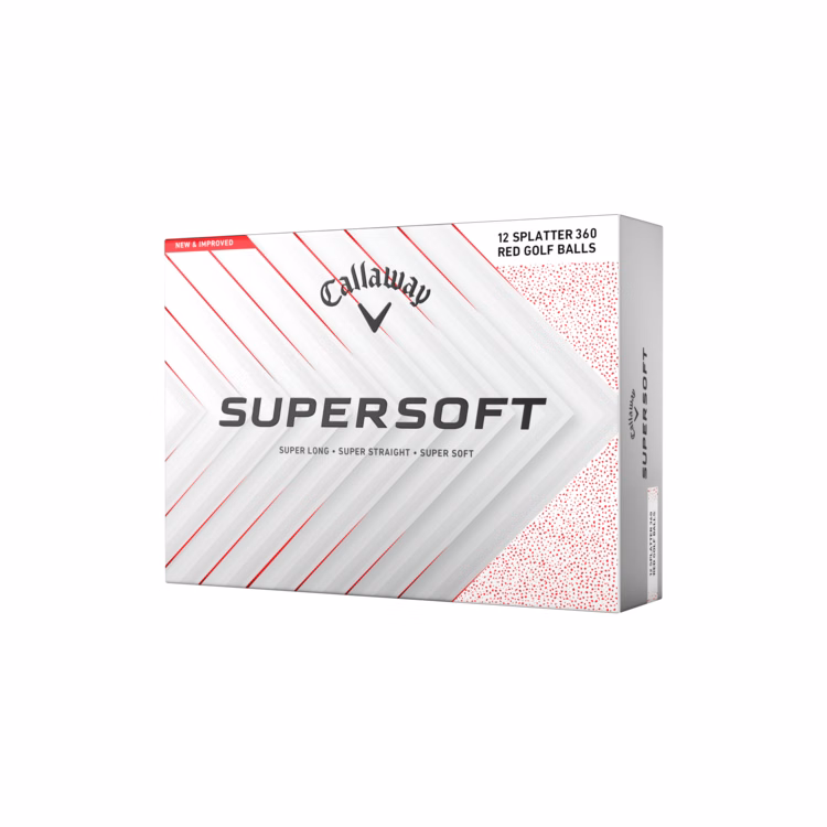 Callaway Supersoft Splatter 360 Golf Balls - Red Splatter