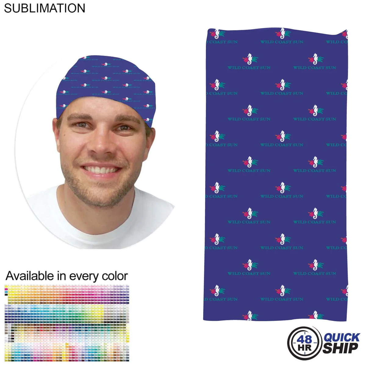 48 Hr Quick Ship - Sublimated Multifunction Tubular Headwear (Fandanna Bandanna) 1