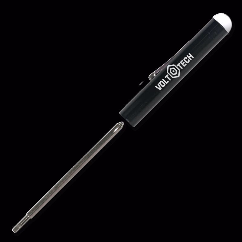 Pocket Screwdriver Reversible Tech Blade + Button Top