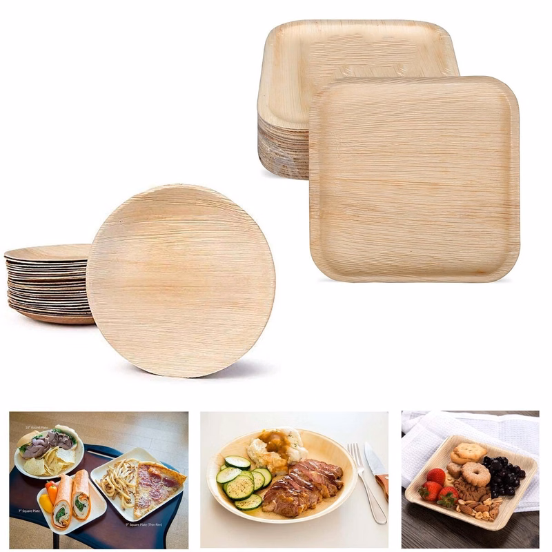 8x 8 Areca Palm Leaf Disposable Plates