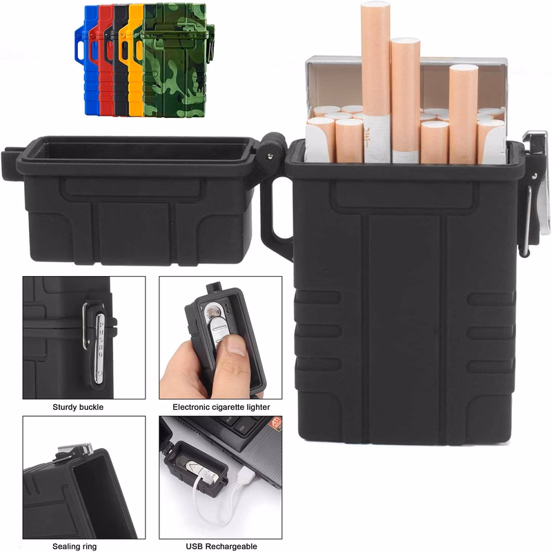 Waterproof Cigarette Case with Lighter