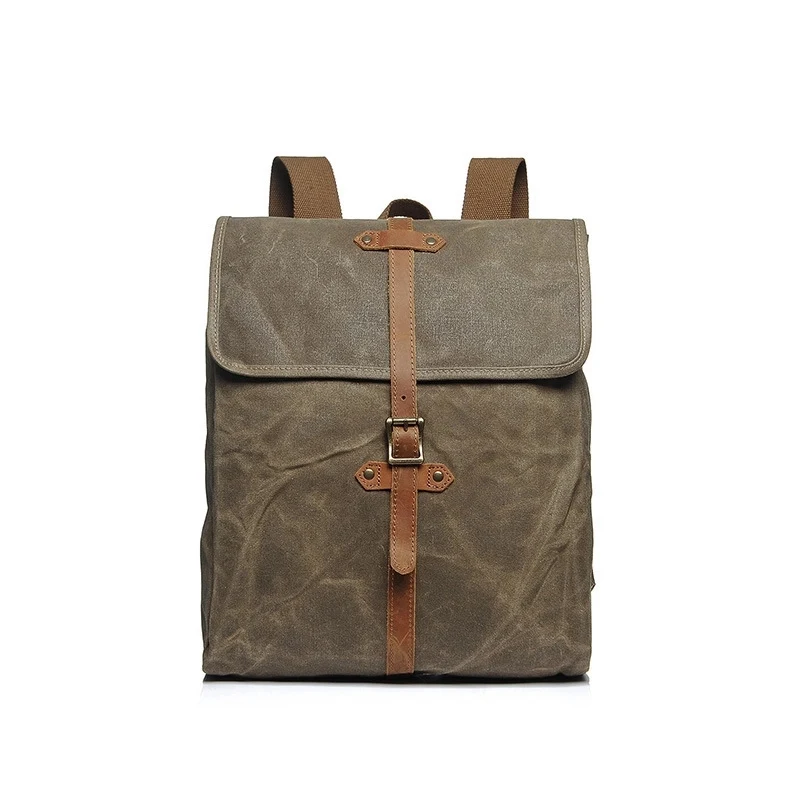 Vintage Stylish Waxed Backpack 1