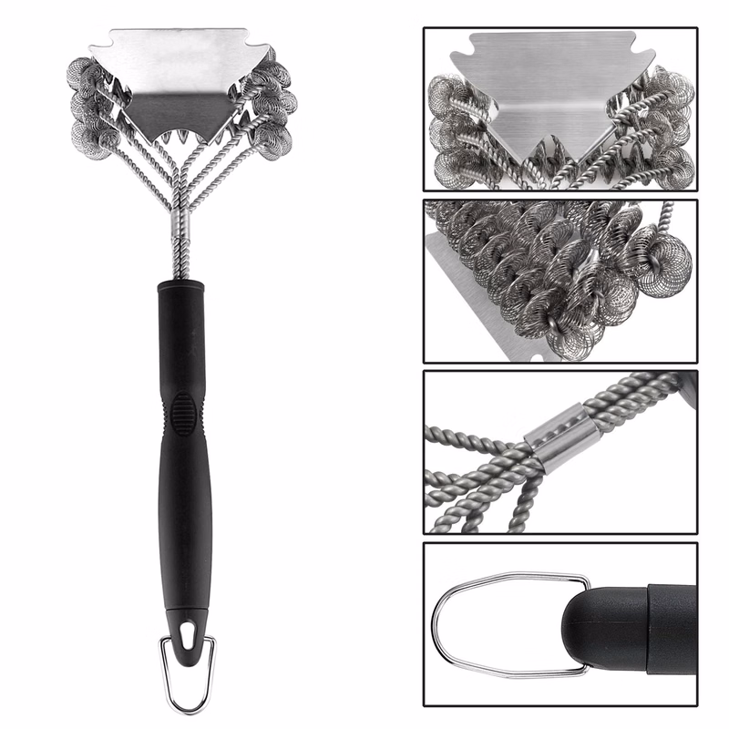 Outdoor BBQ Grill Brush Scraper