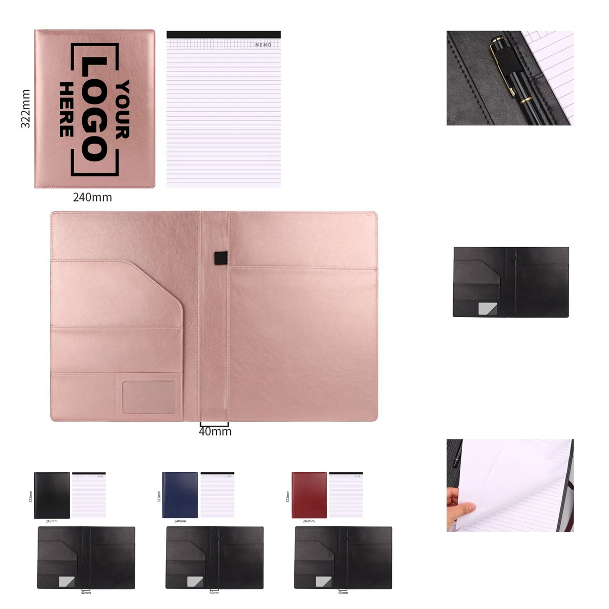 Leather Portfolio Organizer with Notepad 1
