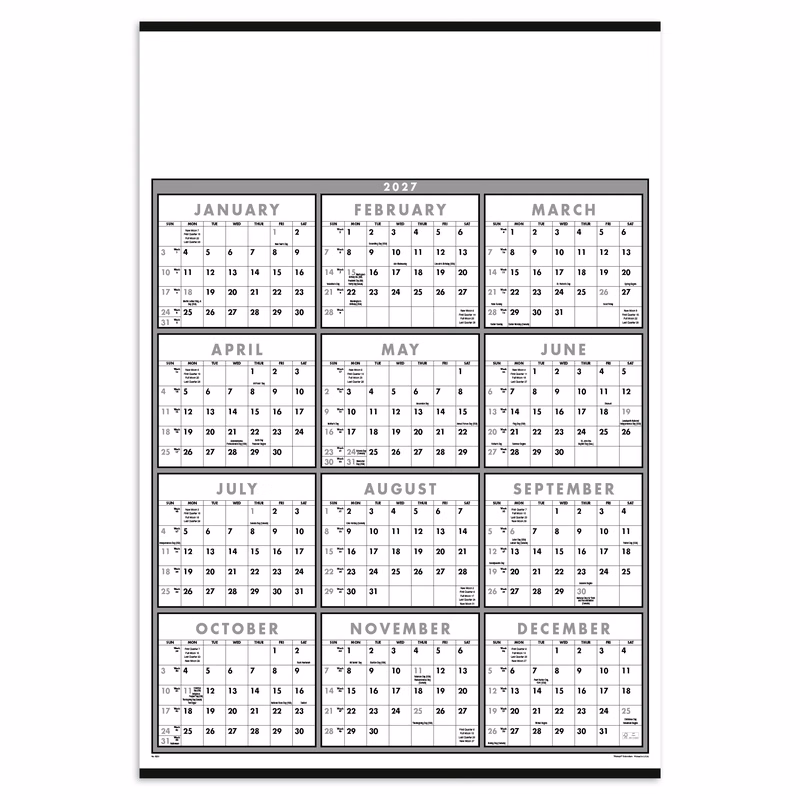 Triumph® Calendars Black & White Span-A-Year Non-Laminated Calendar