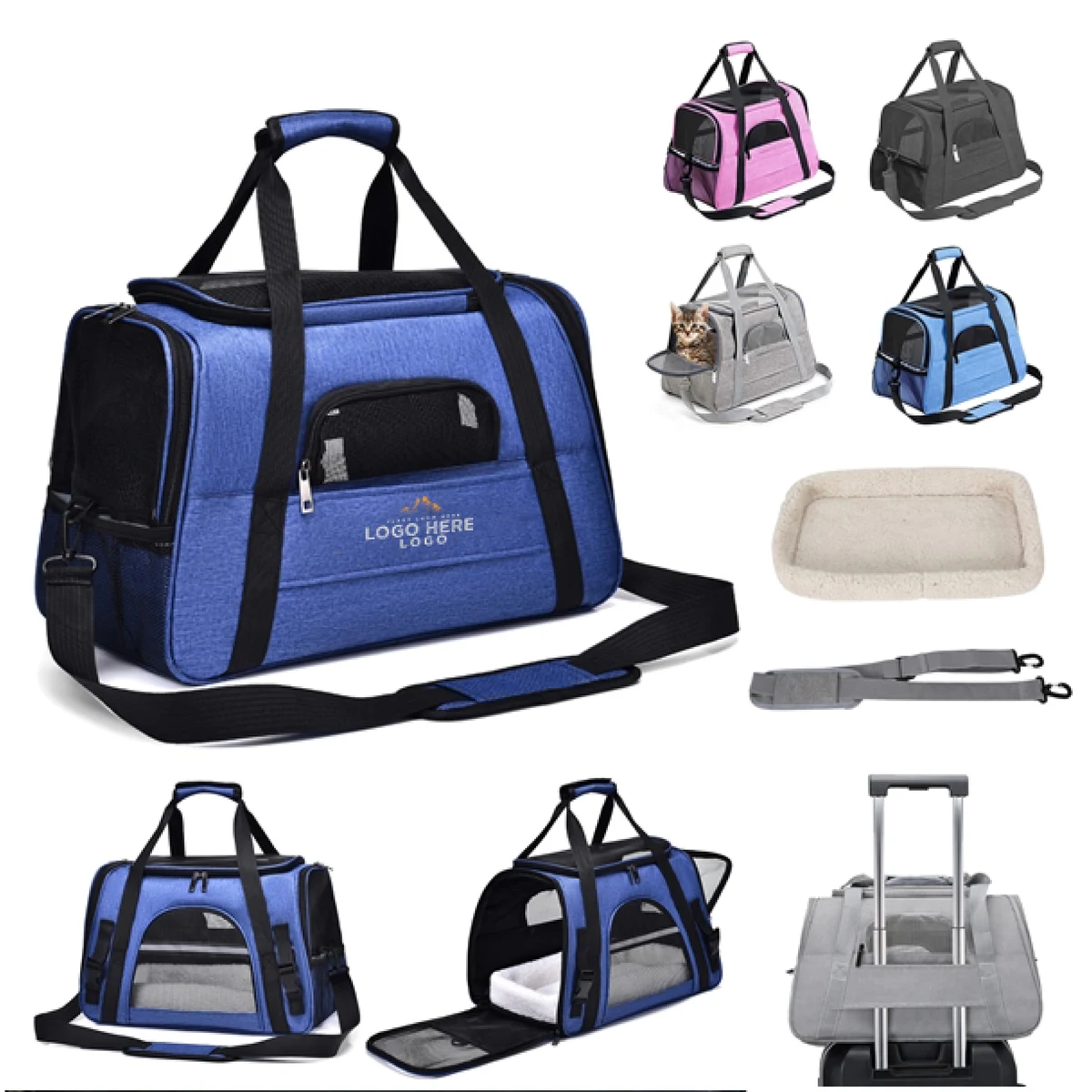 Pet Travel Carrier Bag With Plush Cushion 1