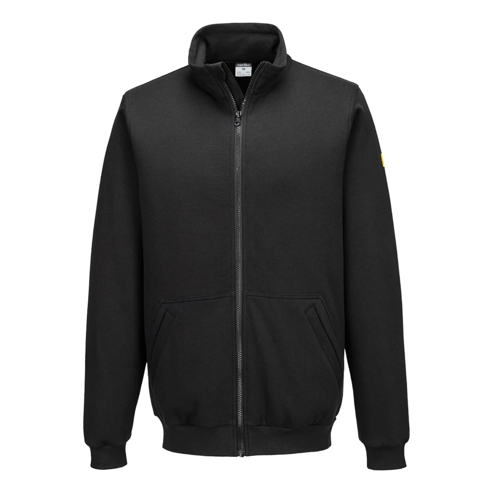 PORTWEST® Carbon Fibre Knitted Antistatic ESD Zipper Sweatshirt, custom hoodie or sweatshirt with logo imprint 1