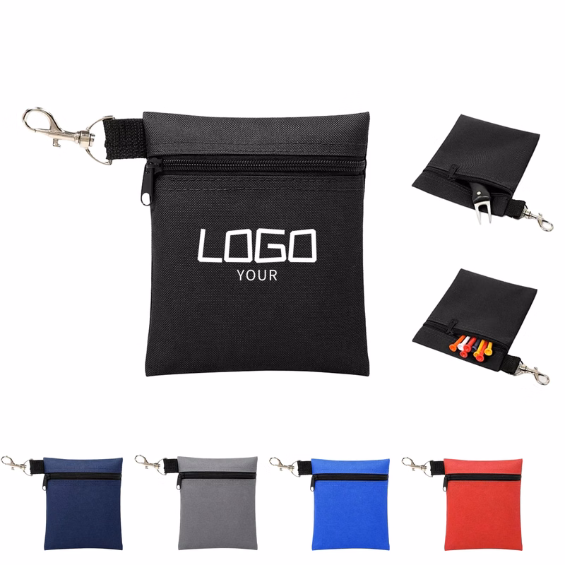 Portable Professional Zipper Golf Ball Pouch Bag