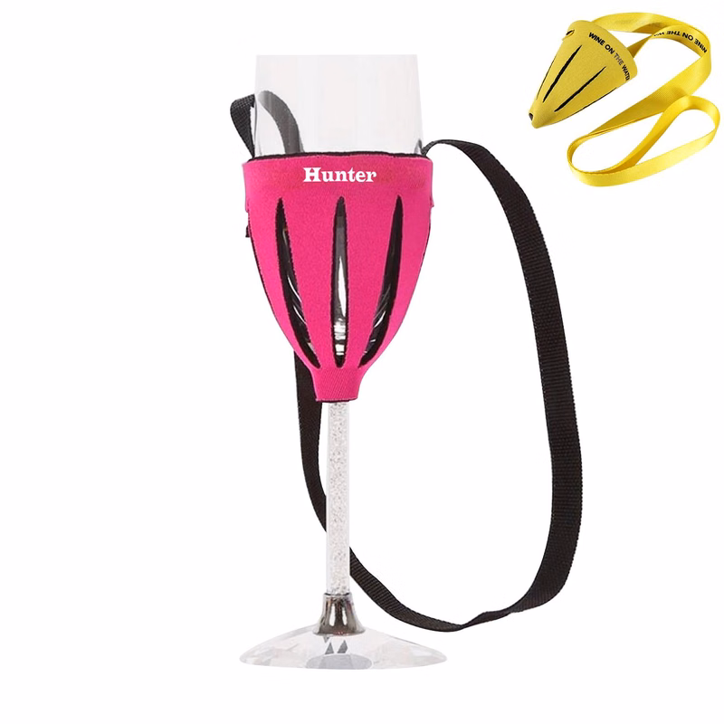 Rose Red Wine Cup Holder W/ Hanging Rope