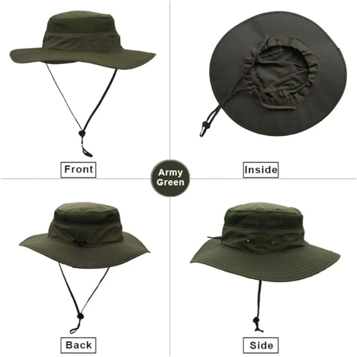 MOQ 50 Wide Brim Fisherman Hat Chin Drawstring 1