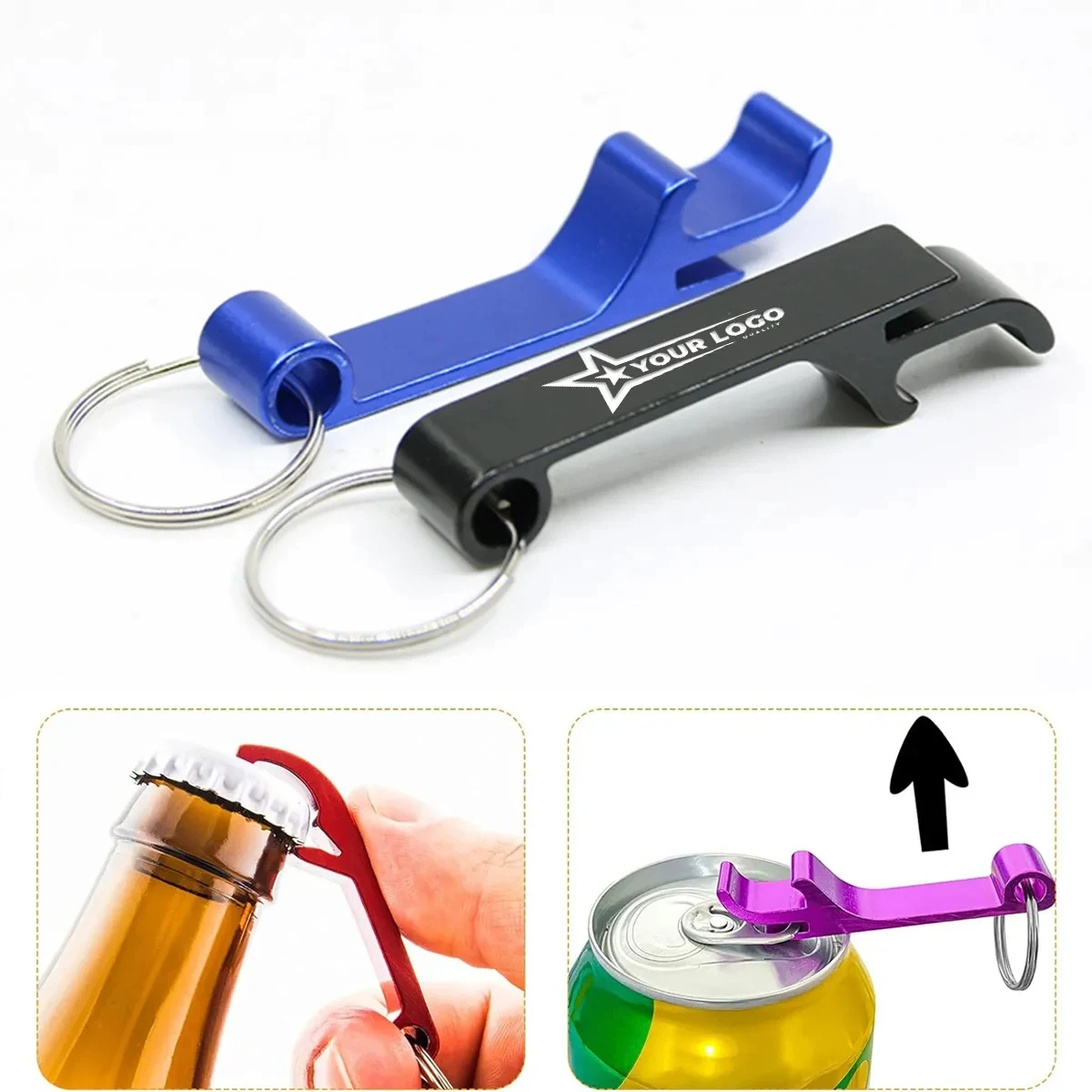 Portable Bottle Opener Keyring Beer LOGO Remover Keychain 1