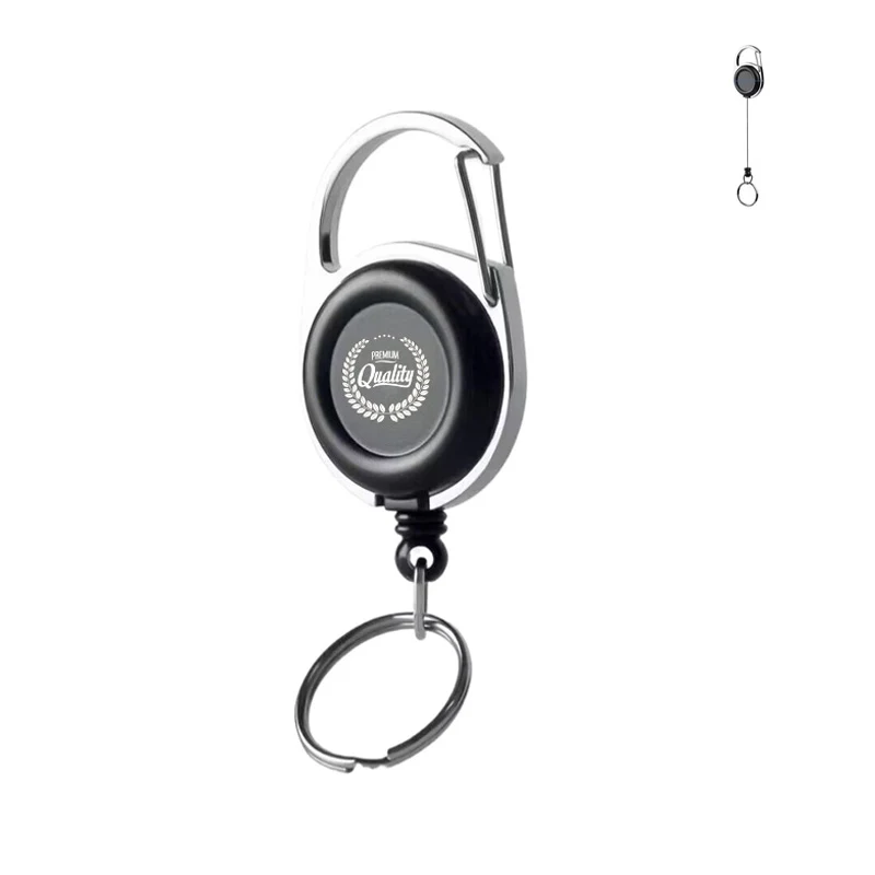 Custom Retractable Carabiner Badge Reels with Belt Clip 1