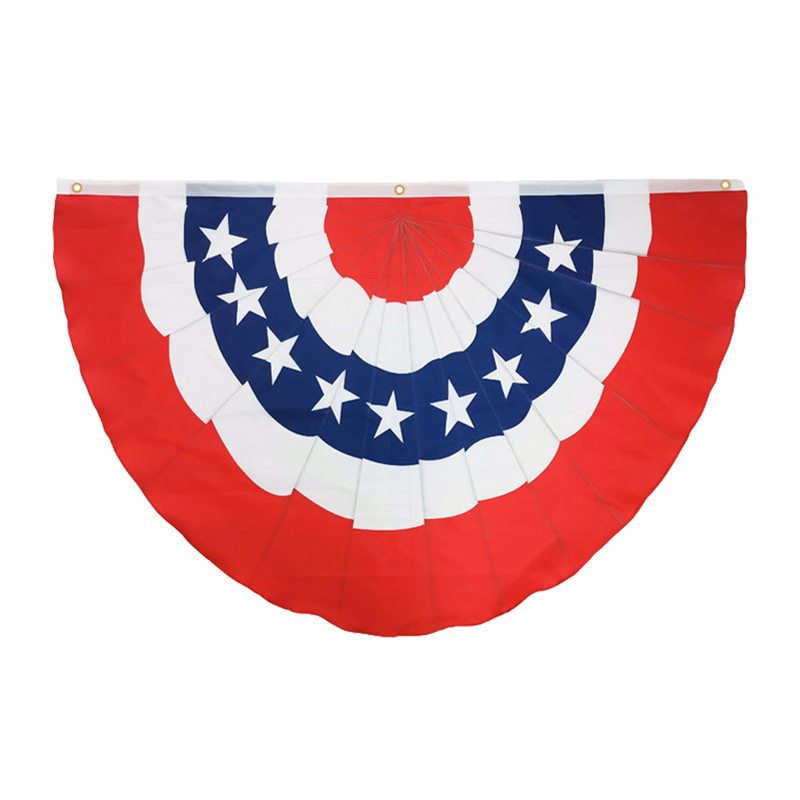 3x1.5 Ft American Pleated Flag Half Fan Banner Decoration