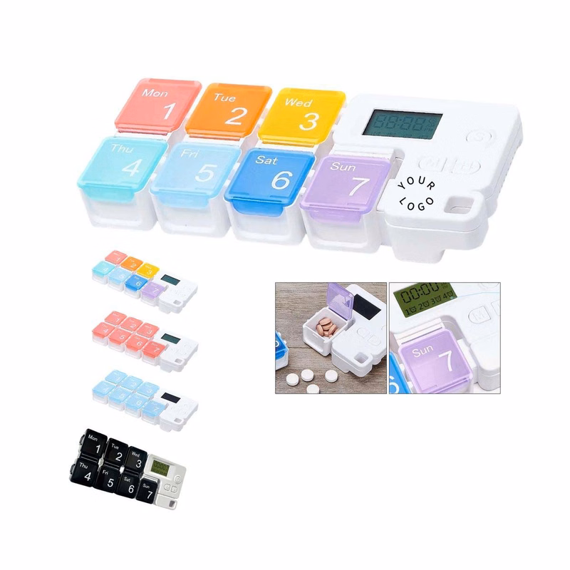 Medication Organizer with Big Display and Buttons