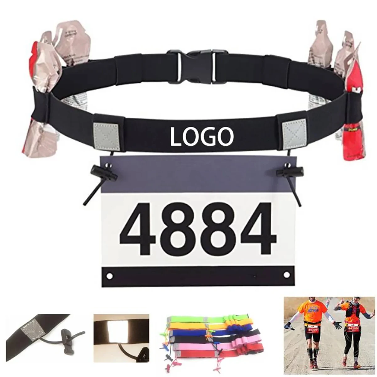 Reflective Multifunction Race Number Belt 1