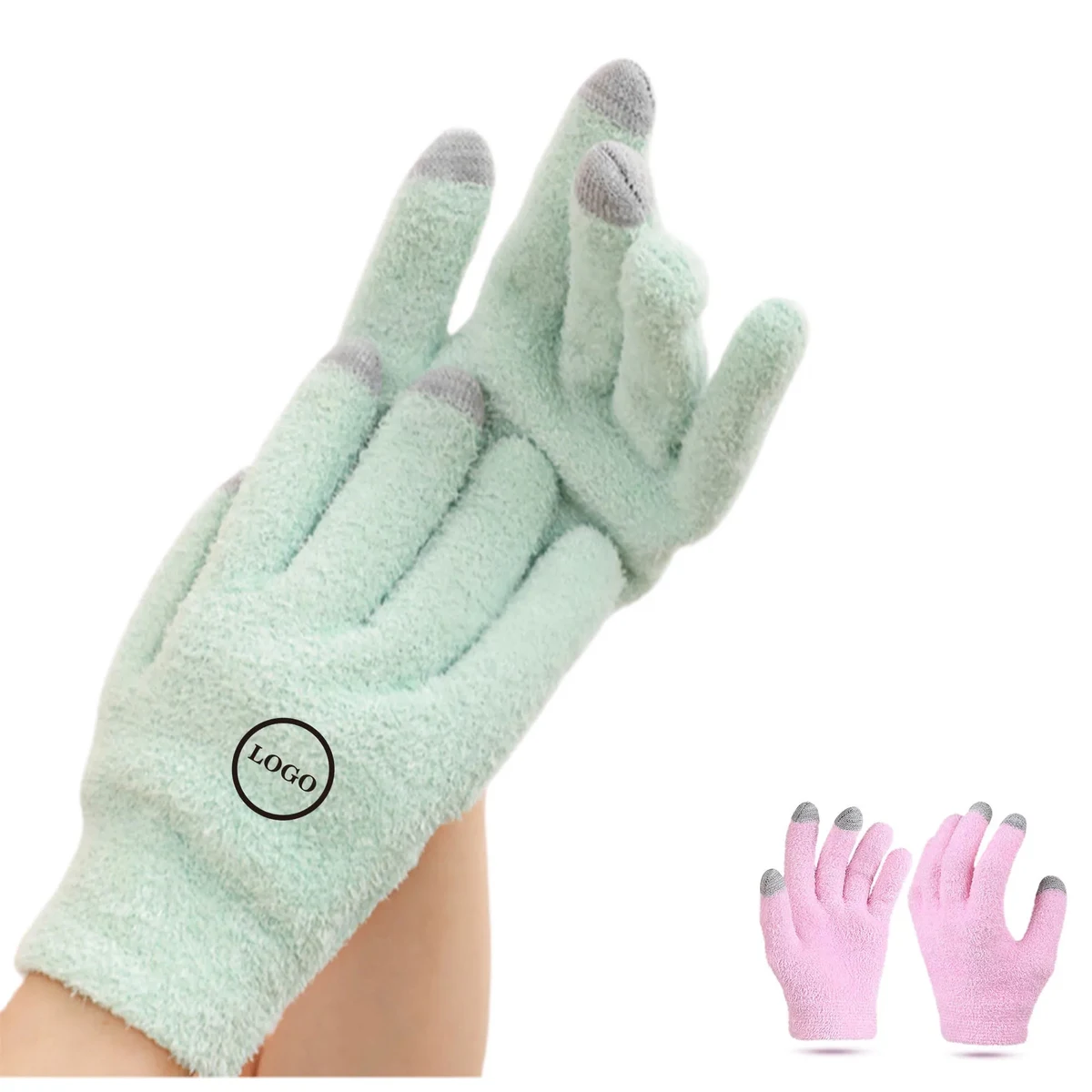 Feather Yarn Touchscreen-Compatible Winter Gloves 1