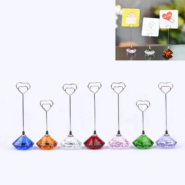 Crystal Diamond Base Place Paper Holders Clips 1