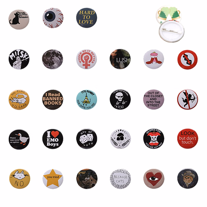 Round Metal Brooch Badge