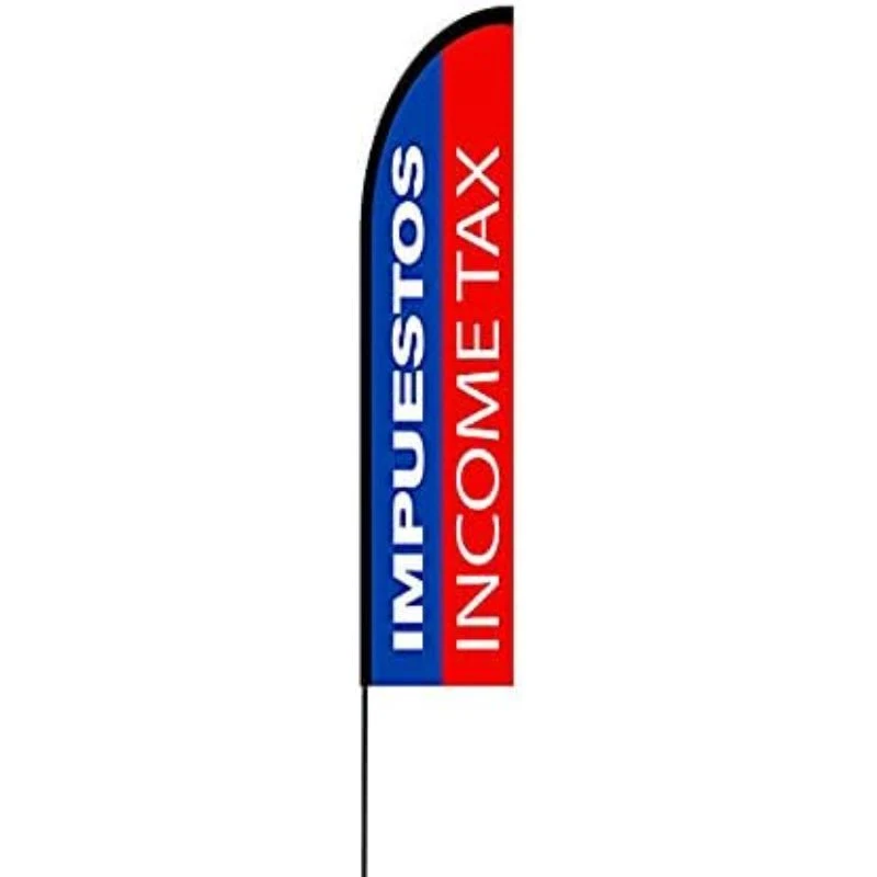 Impuestos Income Tax Flag Kit Hardware 15' Feet Feather Flag Sign Outdoor Banner 1