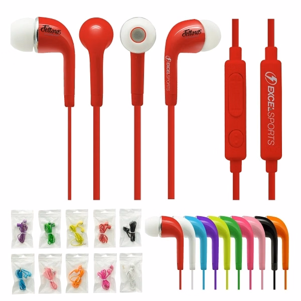 Custom Jingle Silicone Earbuds with Volume Control — 10-Color Audio Promo Item