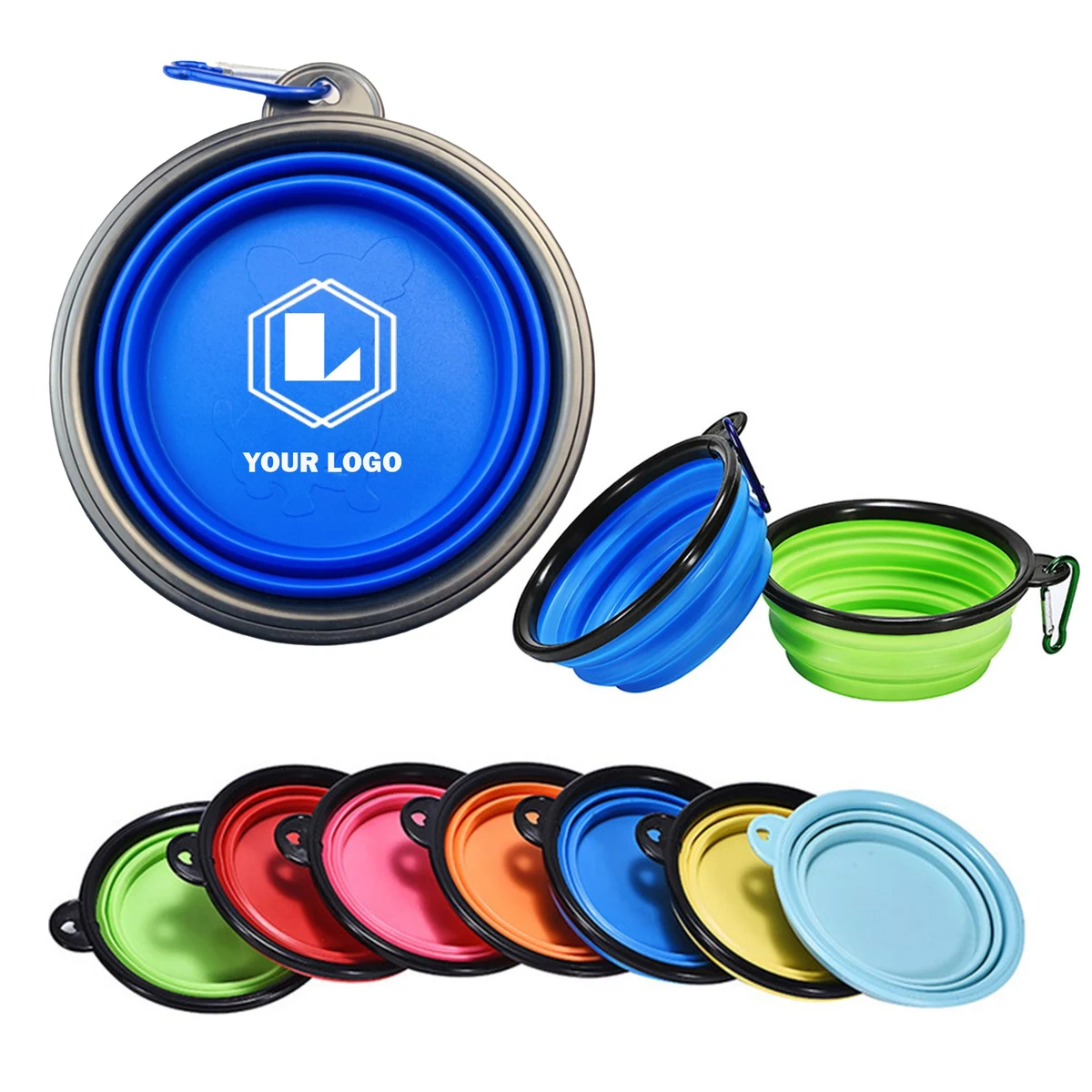 Collapsible Tpe Dog Bowl With Carabiner 1