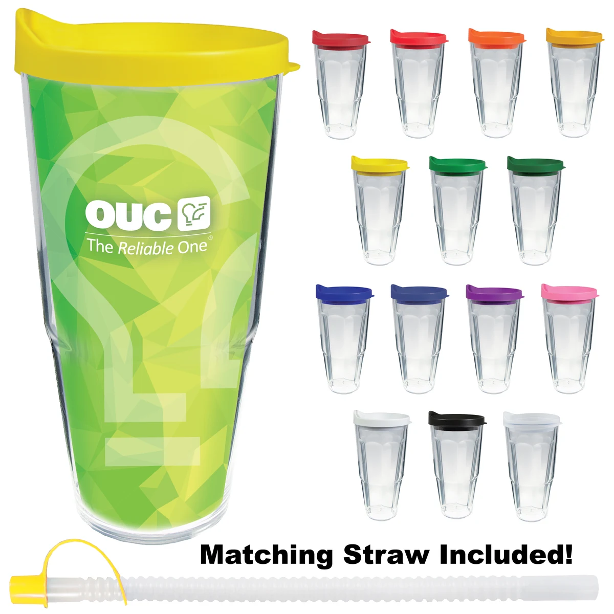 24oz Thermal Dual Walled Travel Tumbler - White Printed Insert 1