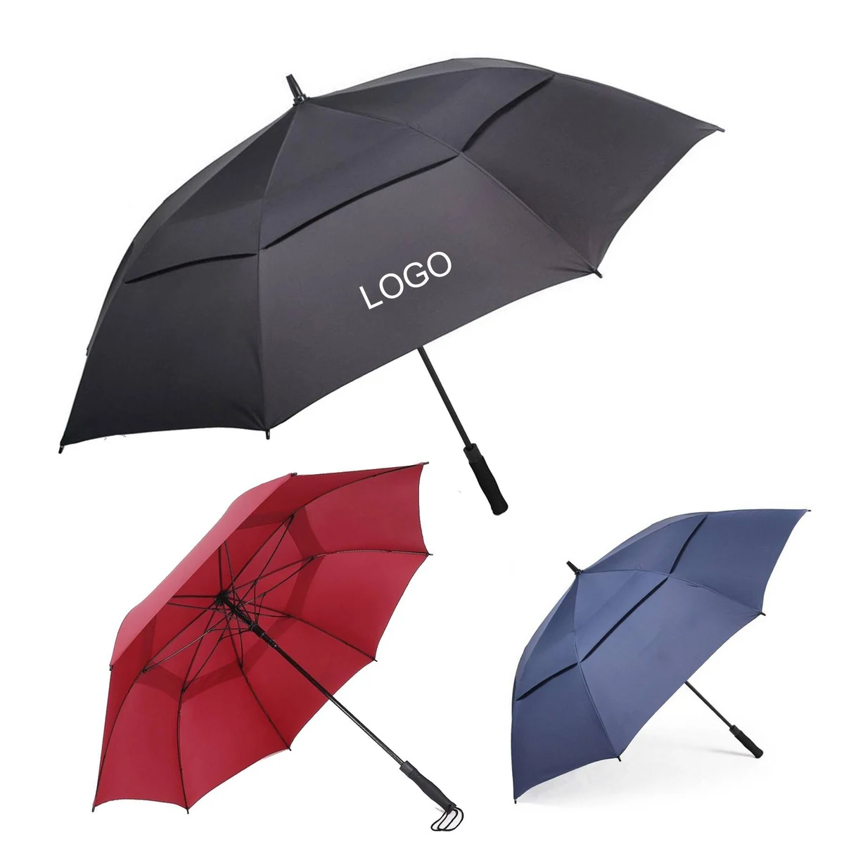 60" Automatic Open Vented Golf Umbrella 1
