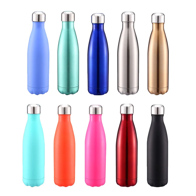 500ml Vacuum Water Bottle 304 Stainless Steel Cola Shape Water Bottle Personal Sports Flask, custom water bottle with logo imprint 1