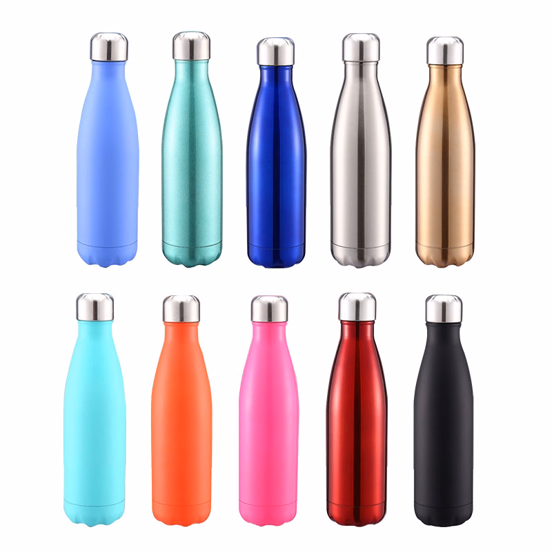 500ml Vacuum Water Bottle 304 Stainless Steel Cola Shape Water Bottle Personal Sports Flask