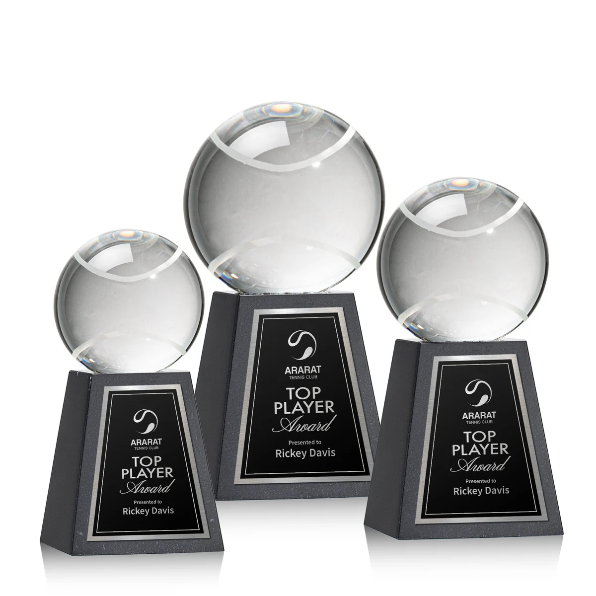 Tennis Ball Award on Tall Marble Base 1