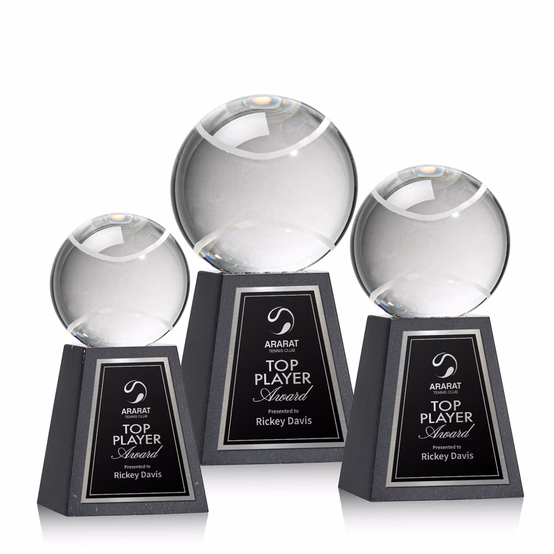 Tennis Ball Award on Tall Marble Base