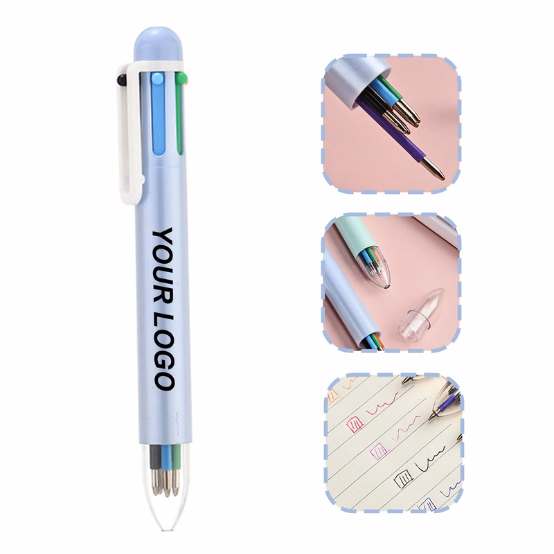 6 In 1 Student Push Ballpoint Pen