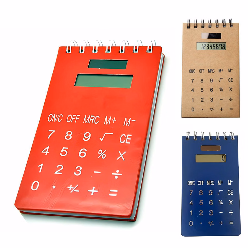 8 Digit Multifunction Solar Powered Notebook Calculator