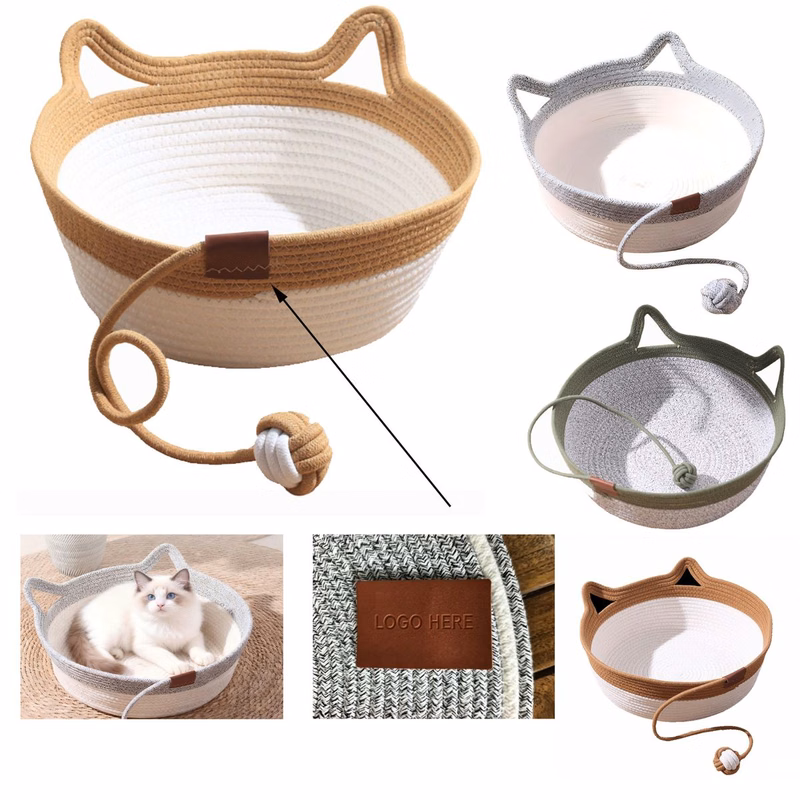 Custom Debossed Logo Hand-Woven Cat Nest