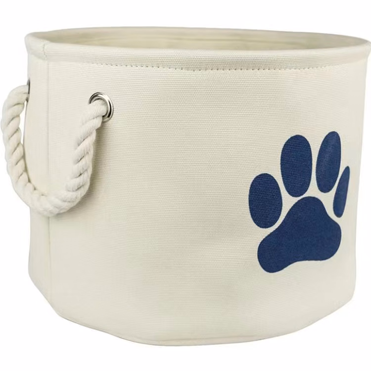 White foldable laundry basket