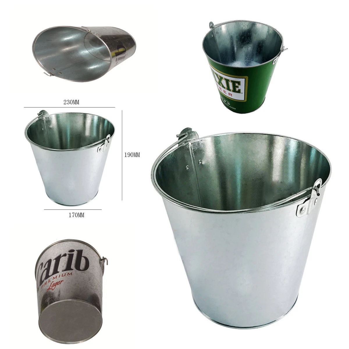 5L Galvanized Metal Bucket 1
