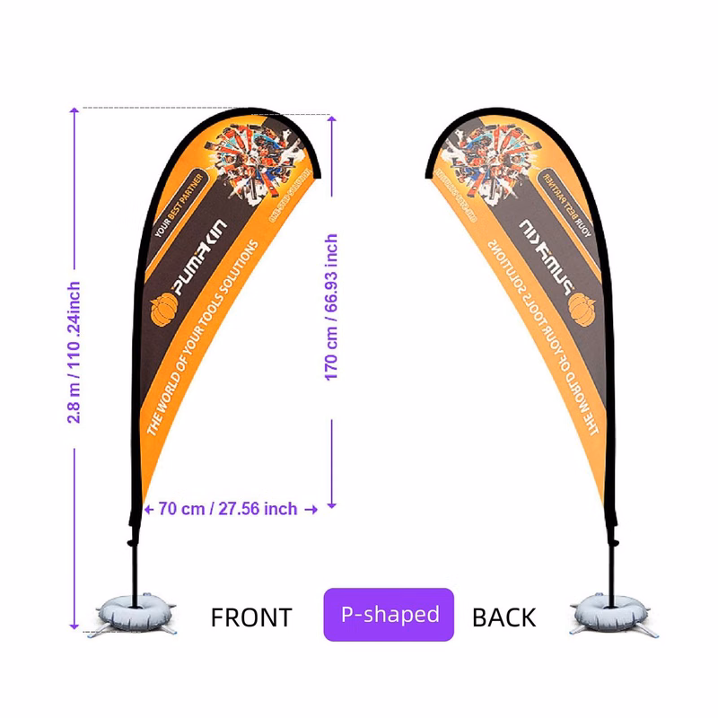 9' Single sided Single Sided Teardrop Banner Flags