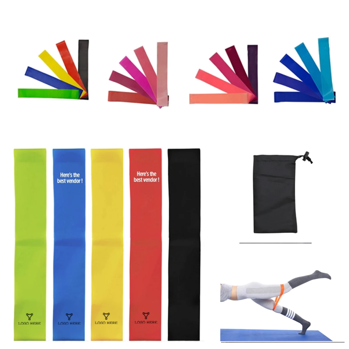 MOQ 50 Durable Latex Resistance Bands Set for Yoga & Home Workouts 1