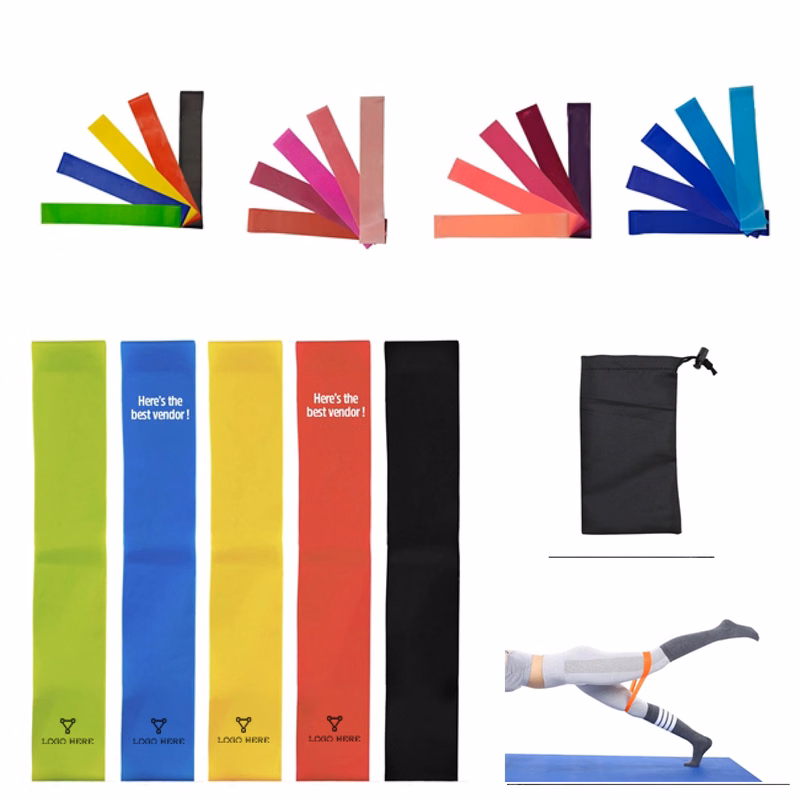 MOQ 50 Durable Latex Resistance Bands Set for Yoga & Home Workouts